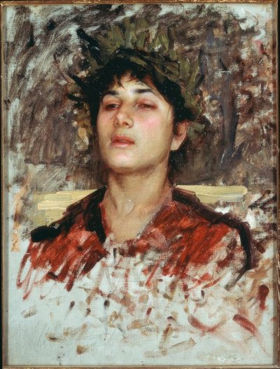 Head Study of a Corsican Boy by John William Waterhouse